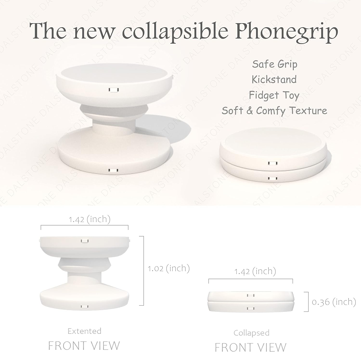 GRIPONG – Soporte plegable expandible para teléfono celular, tableta, accesorio de teléfono celular (violeta)