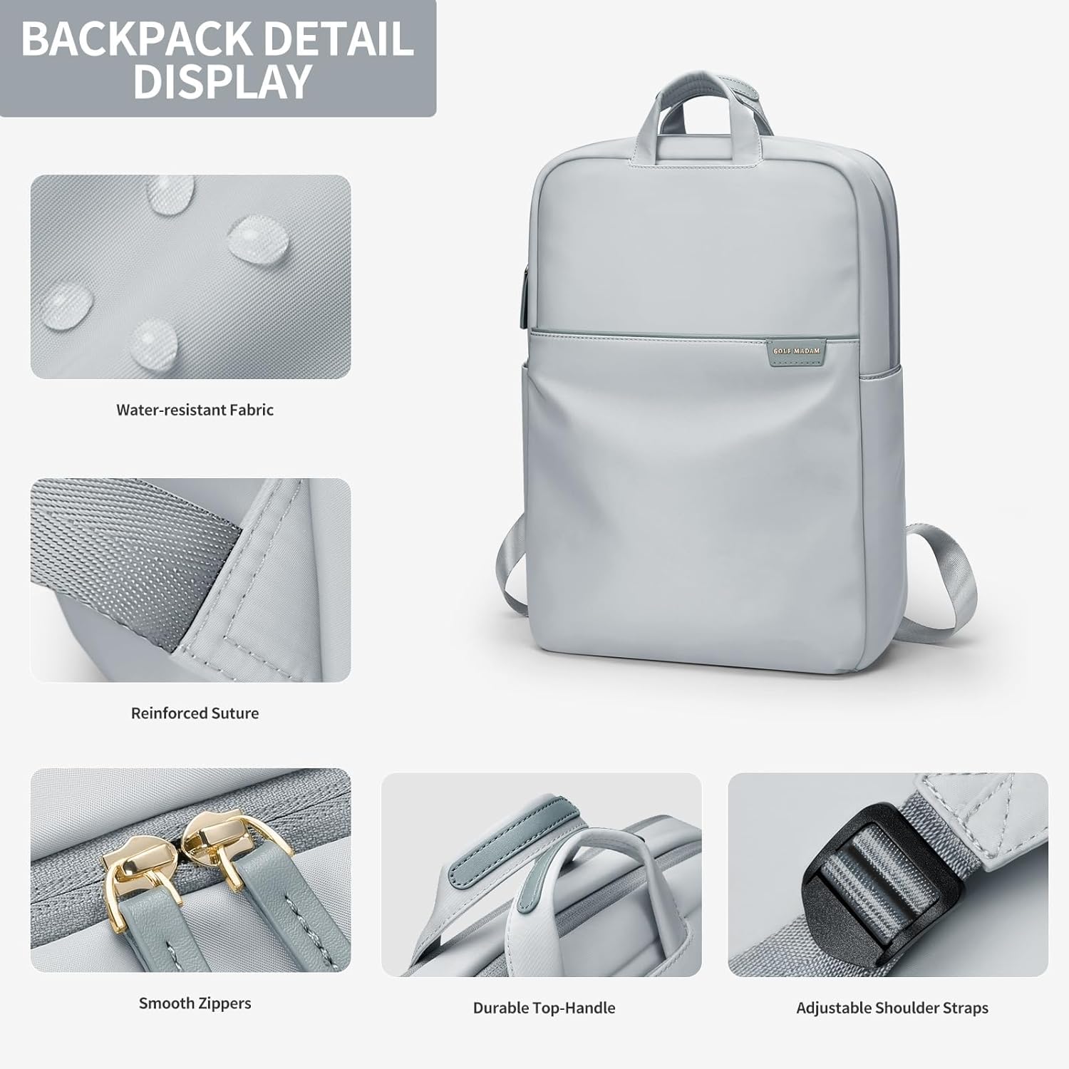 Mochila para laptop para mujer, con asa de mano, abierta, casual, para trabajo, viajes, mochila para libros de 15 pulgadas + mochila de viaje para
