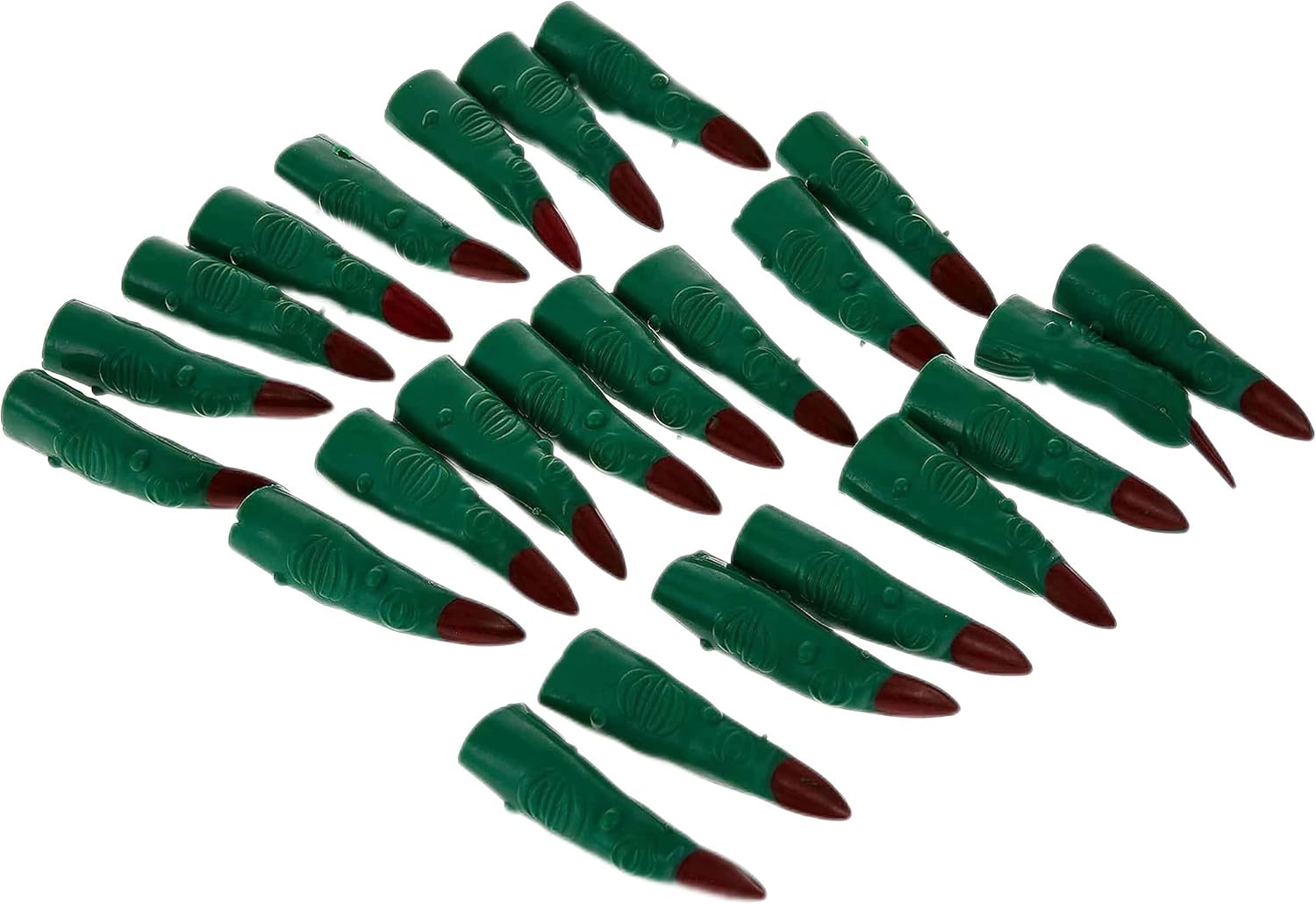 GiftExpress 24 dedos de bruja de Halloween, accesorios de disfraz de dedos de bruja marciana de 2.5 pulgadas, uñas postizas, juguete de dedos de