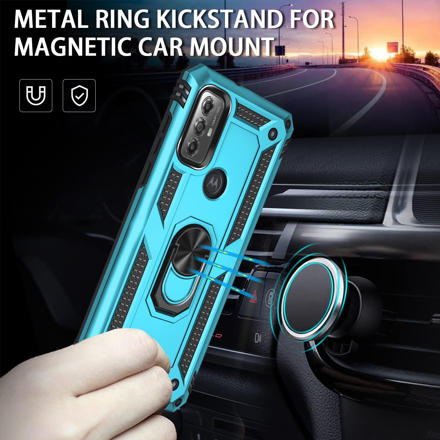 Funda para Moto G Play 2023  Moto G Pure  Moto G Power 2022 con 2 paquetes protector de pantalla de vidrio templado, funda a prueba de golpes de