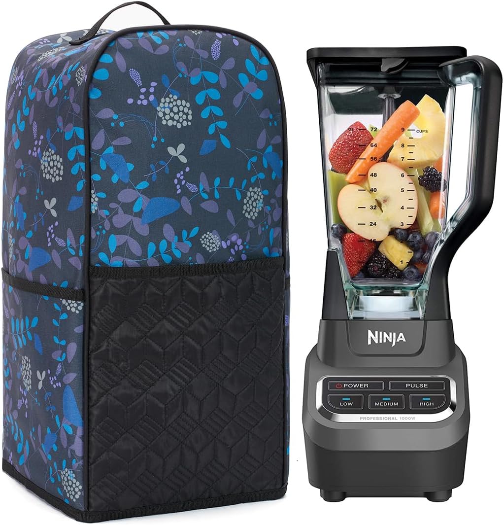 Cubierta antipolvo para licuadora, cubierta antipolvo para licuadora de cocina con bolsillos, compatible con licuadora Ninja, Vitamix de 64 onzas