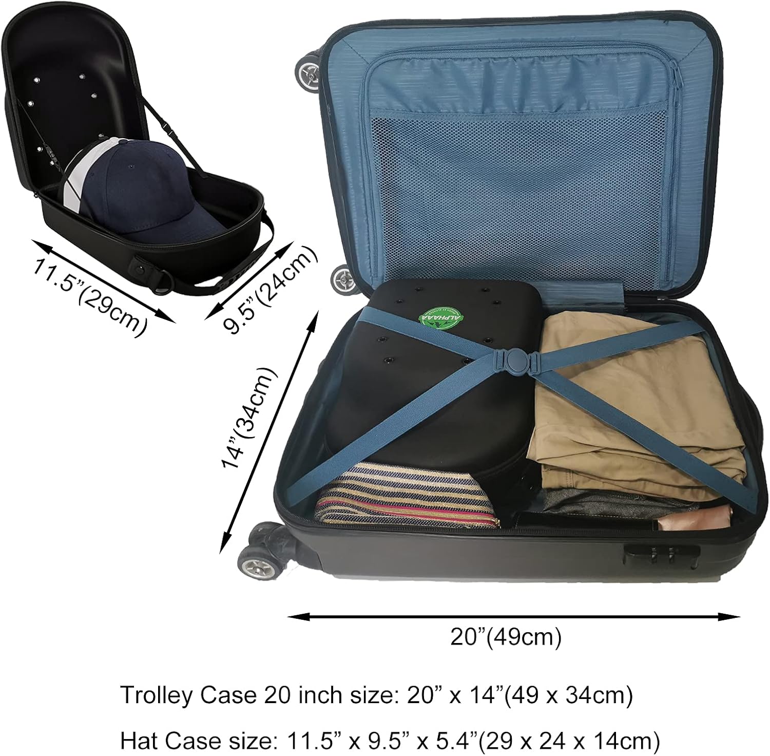 Funda protectora de sombrero de viaje para gorras de béisbol, bolsa de béisbol, soporte para sombreros para viajes (1-6), bolsa de viaje con correa
