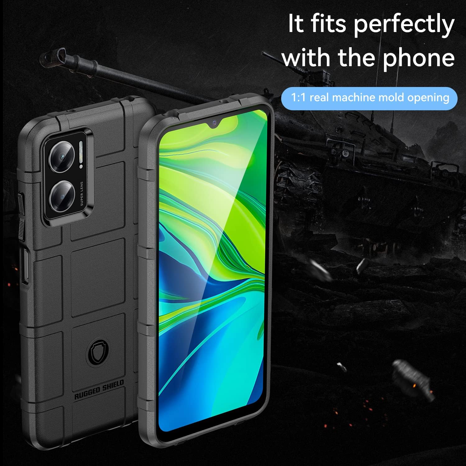 Funda delgada para Redmi Note 11E 5G, funda protectora resistente con protección contra golpes de grado militar y cubierta protectora para el lente
