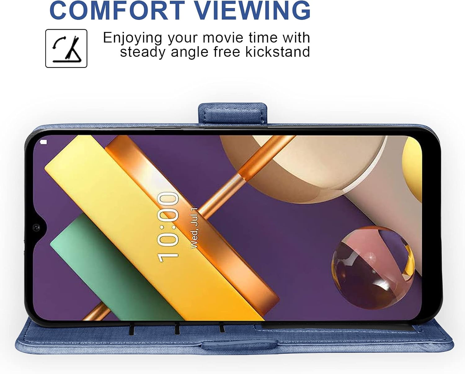 Asuwish Compatible con LG K22K22+ PlusK32 – Funda tipo cartera de vidrio templado, protector de pantalla y portatarjetas, accesorios para celulares,
