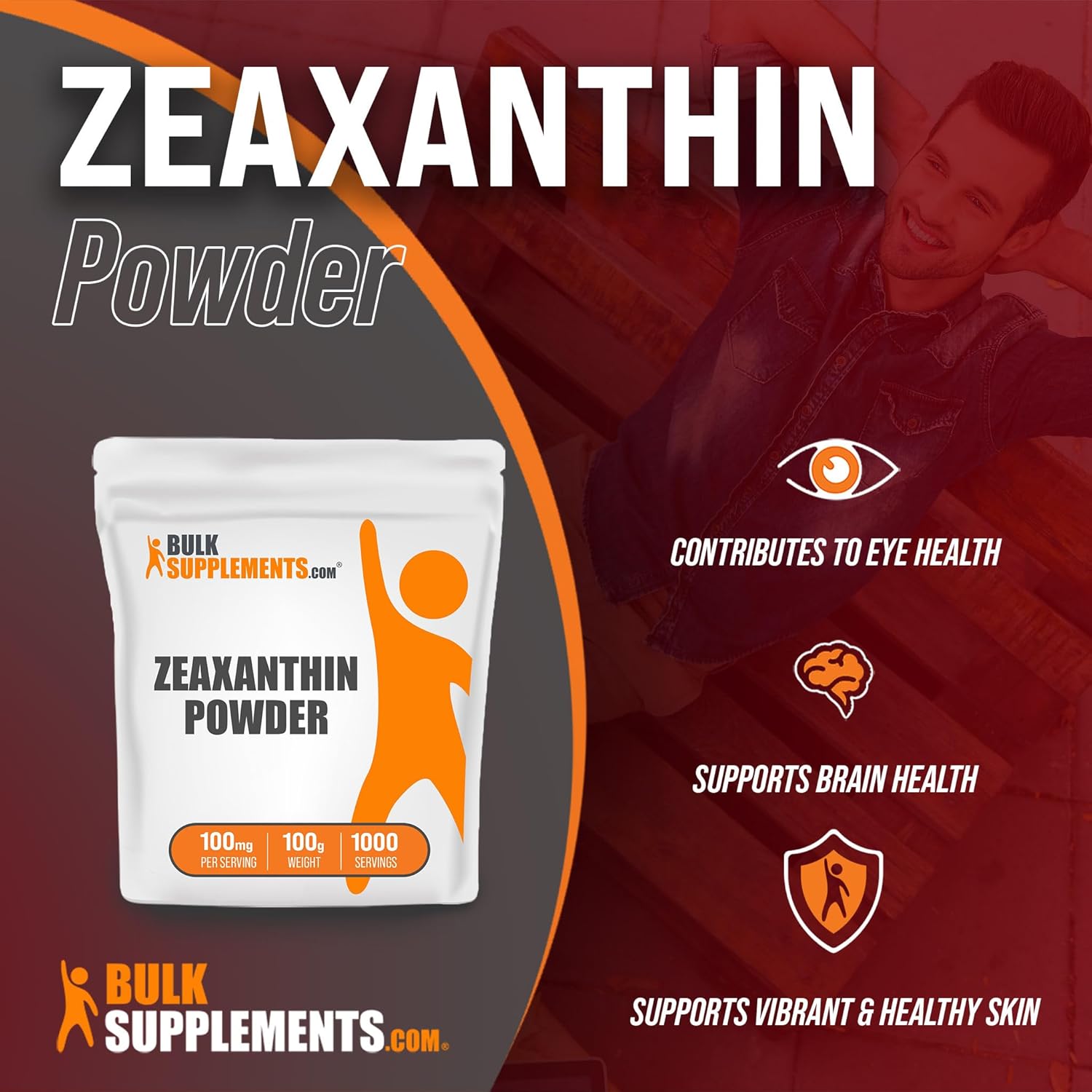 BulkSupplements. com Polvo de zeaxantina – Suplemento antioxidante, de flor de caléndula – 100 mg (5 mg de zeaxantina) por porción, vegano y sin