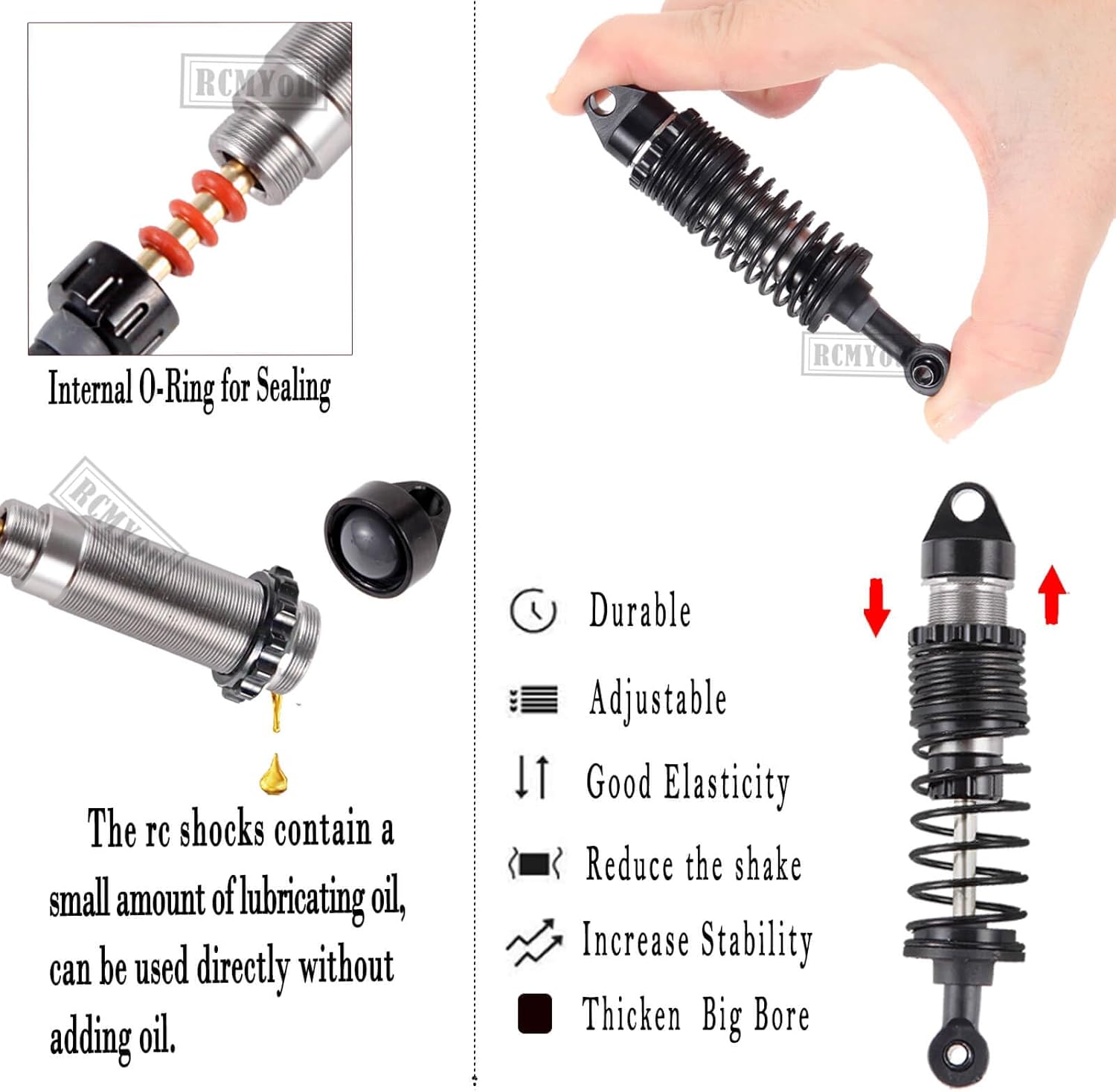 Pieza de actualizaciones para 110 Slash 2WDSlash 2WD VXL, aleación Big Bore RC amortiguador de choques, brazo de suspensión delantero trasero,