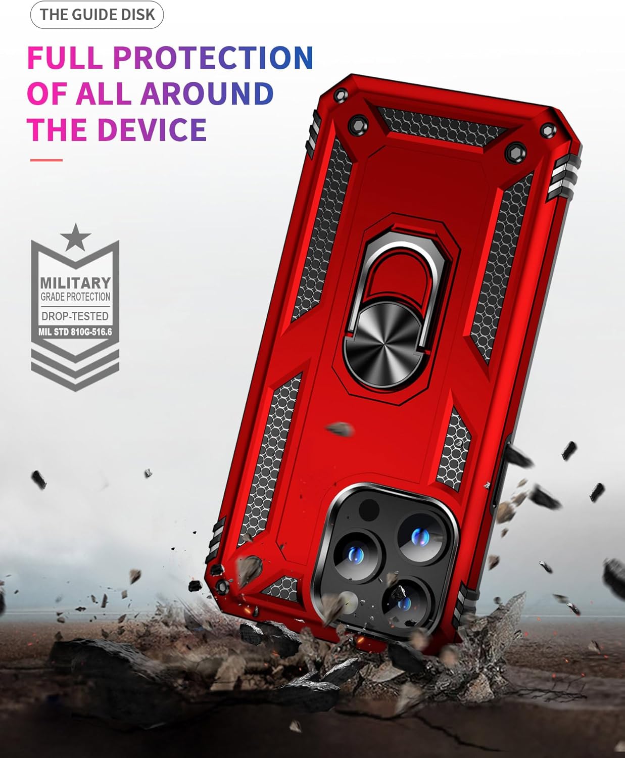 ZOEII Funda para iPhone 15 Pro Max de 6.7 pulgadas, con soporte, protección contra caídas de grado militar, a prueba de golpes, para iPhone 15 Pro