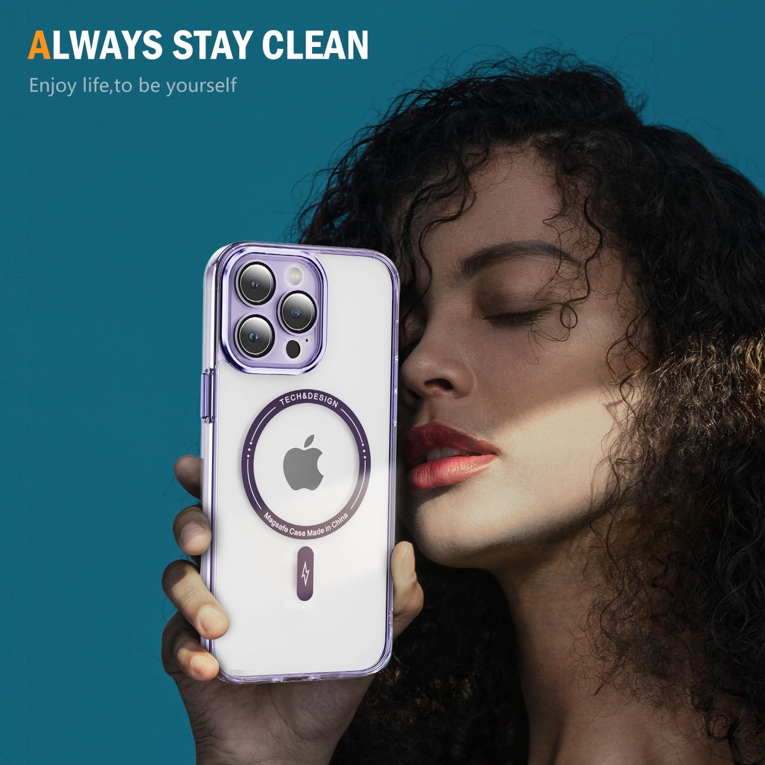 Funda para iPhone 15 Pro con protector de pantalla compatible con MagSafe Diseño transparente magnético Anti amarillamiento Antideslizante Bonita