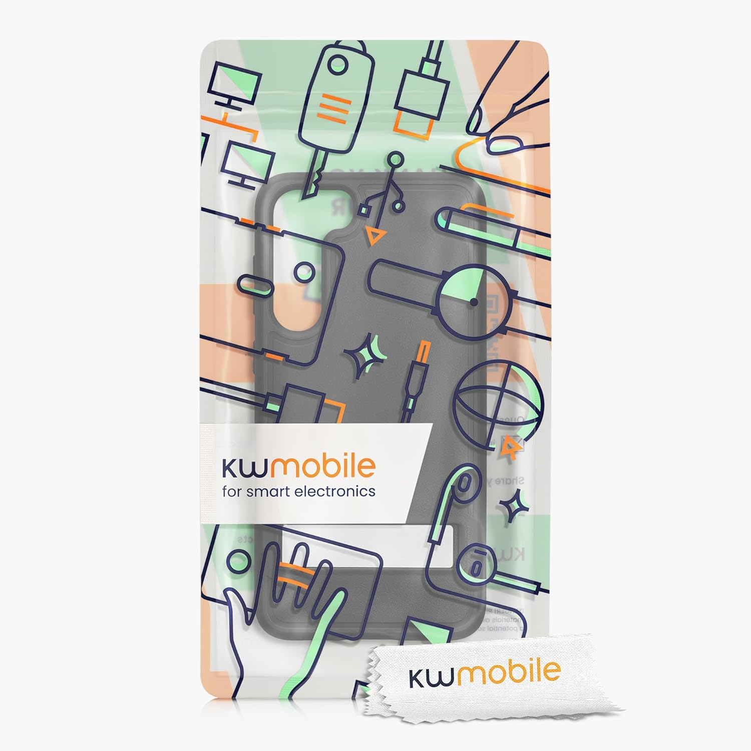 kwmobile Funda compatible con Samsung Galaxy S23 Plus con soporte – Funda rígida con parachoques suave y soporte – Negro