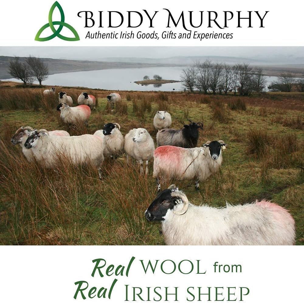 Manta de lana y mohair de angora irlandés genuina de Irlanda, 72 x 54 pulgadas, estilo celta tradicional, sensación y calidez supersuaves, cuadros