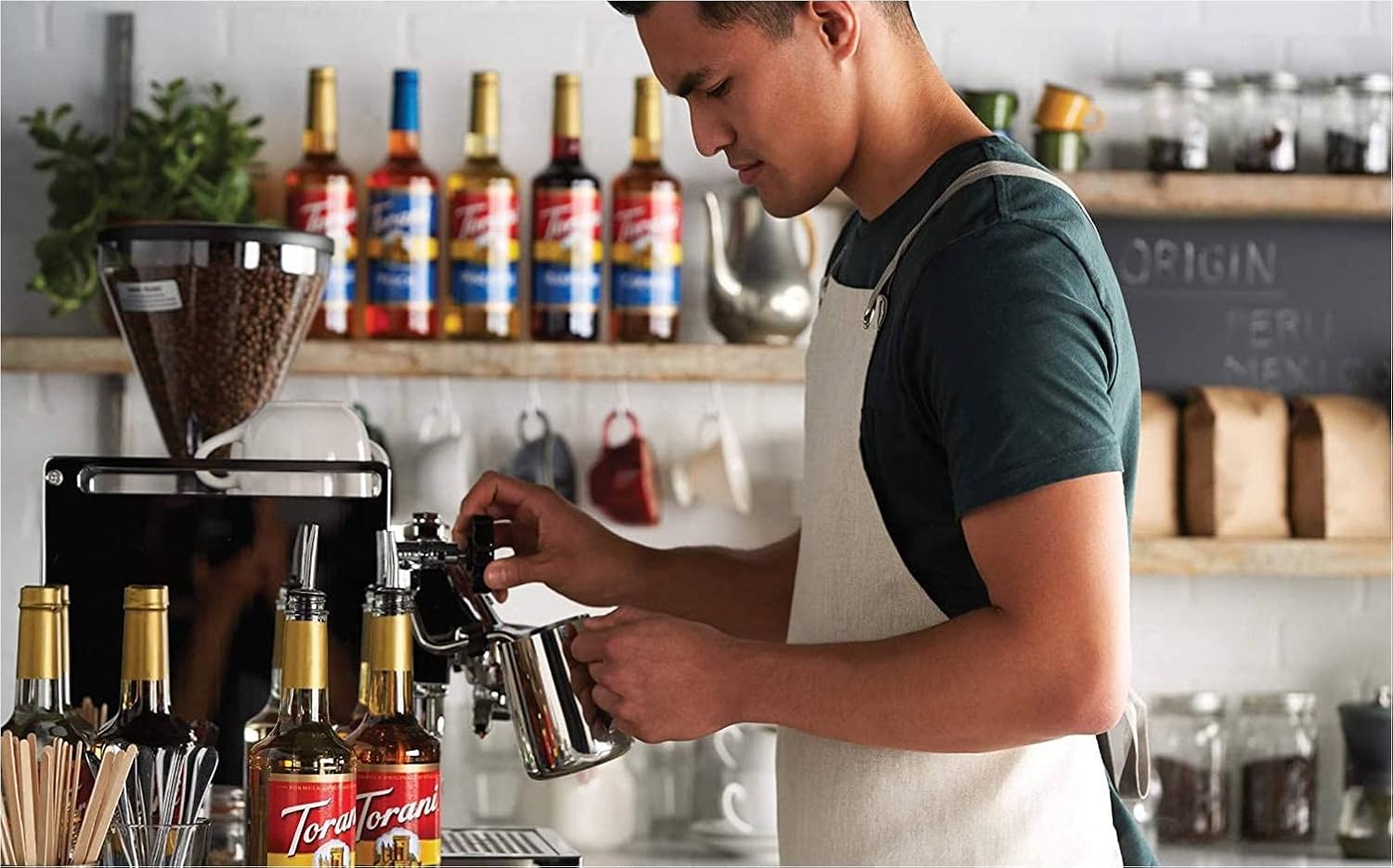 Fresh Finest Pump – Jarabe con sabor a durazno sin azúcar, 25 4 onzas de jarabe de durazno