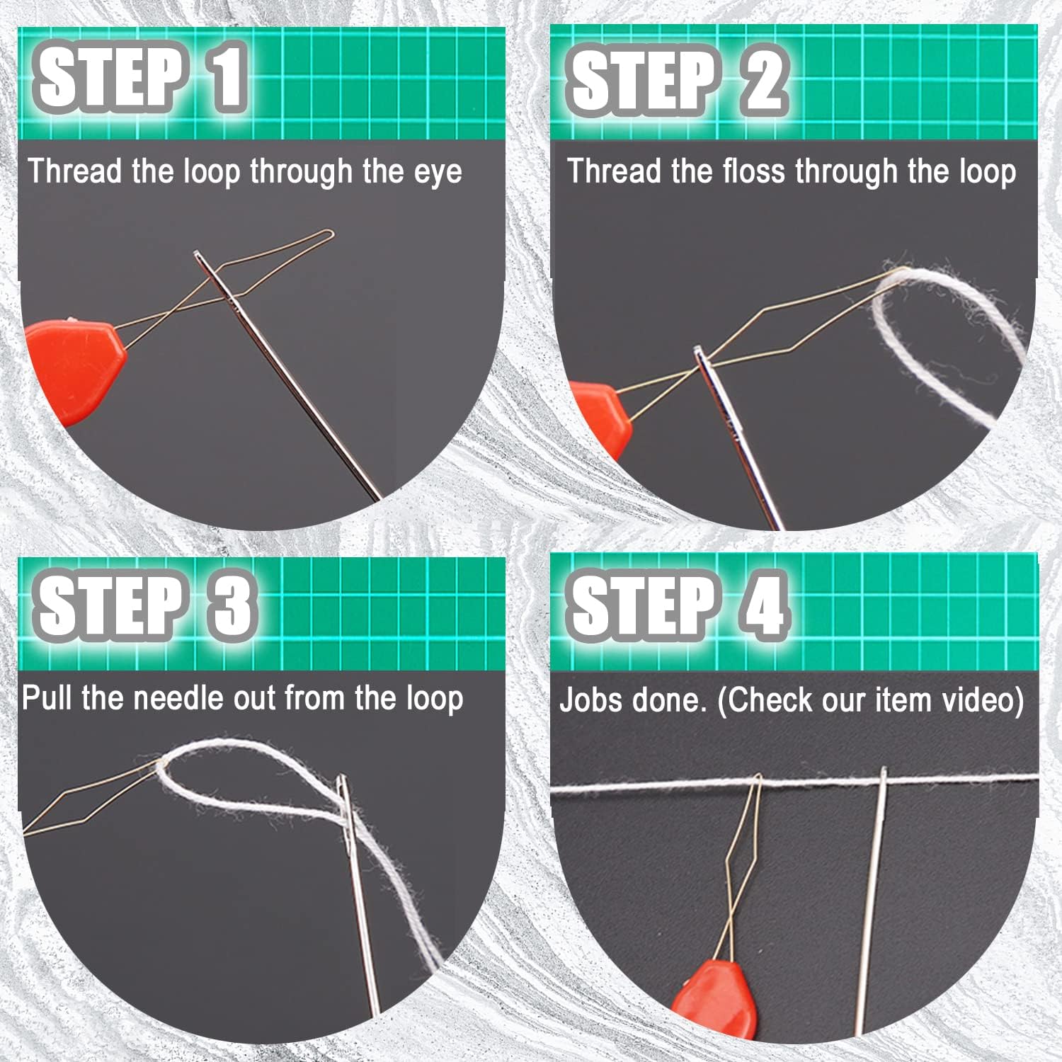 Enhebradores de agujas, 20 paquetes de herramientas de enhebrador de agujas de coser, cables de bucle, enhebradores para máquina de coser a mano,