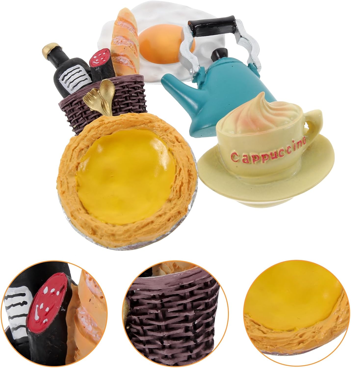 5 imanes para refrigerador de alimentos de resina 3D lindos imanes de nevera de alimentos para nevera, pan y tarta de nevera, imanes en forma de