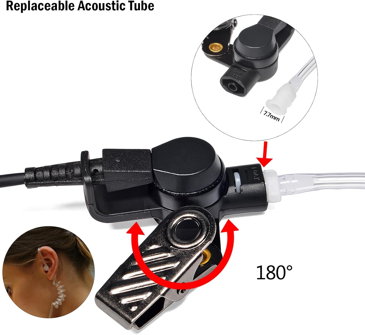 Auriculares Walkie-Talkie, tres cables de tubo acústico con PTT para radio bidireccional Motorola XPR6350 XPR6550 XPR7550 APX 4000 6000 7000 HT