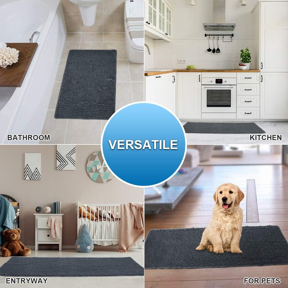 Secura Housewares – Alfombra de baño de microfibra suave, antideslizante, para puerta, baño y dormitorio absorbe el agua, lavable a máquina