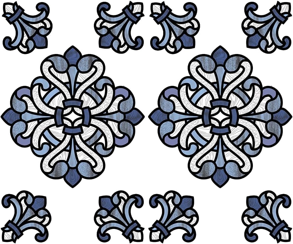 InHome NH2425 Medici – Adhesivo para vitrales, color azul, 15 x 9 pulgadas (paquete de 2)