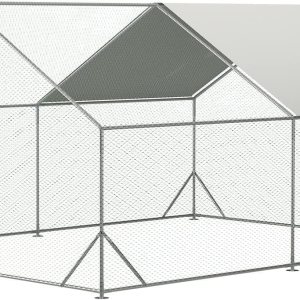 Jaula grande de metal para gallinero de corral, gallinero resistente para patio, con cubierta impermeable y anti-UV para uso en granja al aire libre Jaula grande de metal para gallinero de corral, gallinero resistente para patio, con cubierta impermeable y anti-UV para uso en granja al aire libre