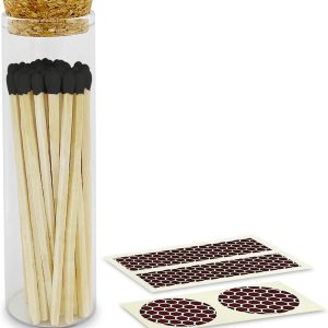 Thankful Greetings Juego negro de 4 pulgadas en un frasco elegante + calcomanías de golpeador incluidas 100 puntas negras llamativas decorativas de Thankful Greetings Juego negro de 4 pulgadas en un frasco elegante + calcomanías de golpeador incluidas 100 puntas negras llamativas decorativas de