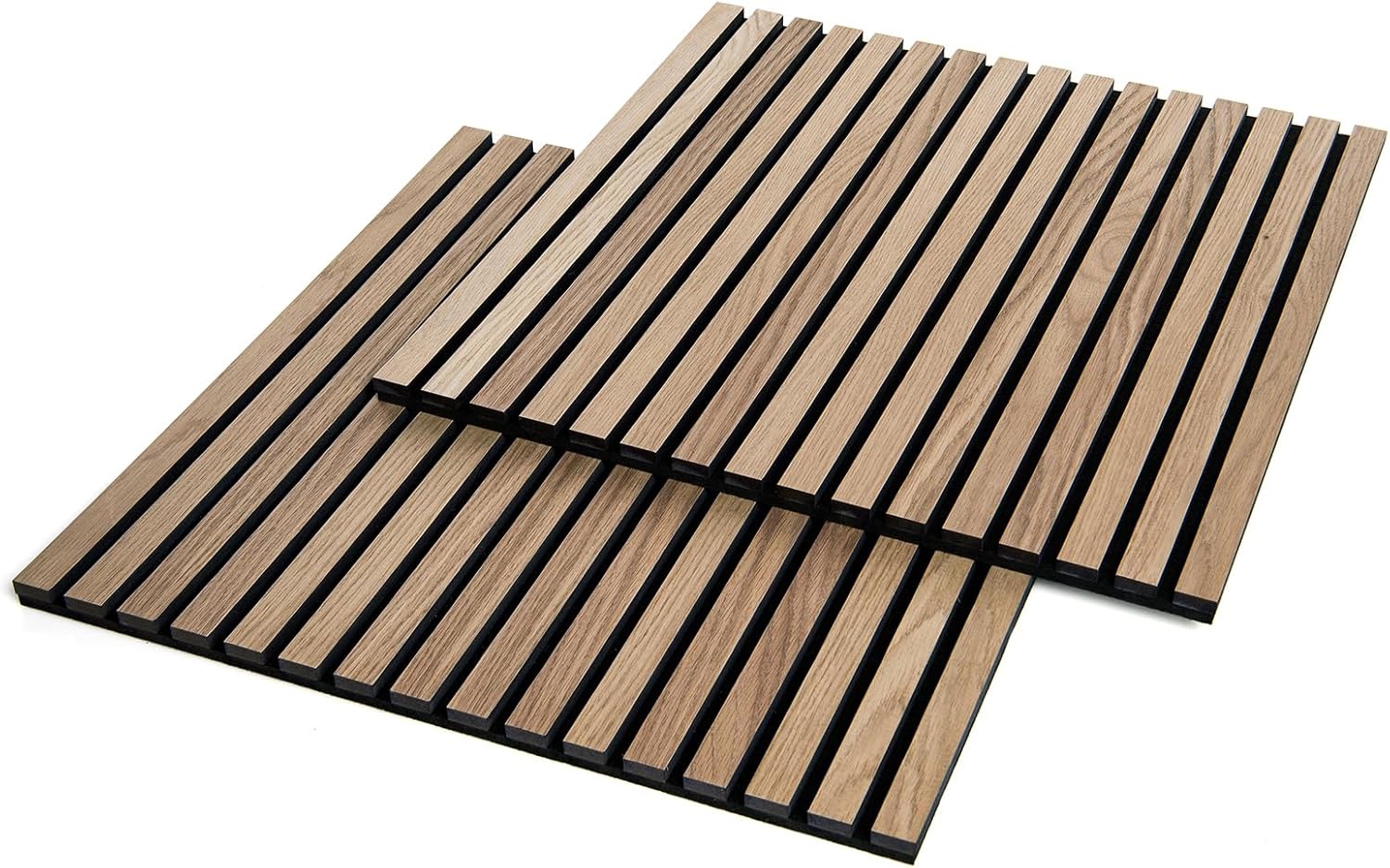 4 paneles acústicos de listones de madera 3D para decoración de paredes interiores, panel de madera estriada, tablero trasero de fieltro