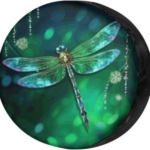 Delerain Dragonfly – Fundas para neumáticos de repuesto, impermeables, a prueba de polvo, ajuste universal para remolques, RV, SUV, camiones y Delerain Dragonfly – Fundas para neumáticos de repuesto, impermeables, a prueba de polvo, ajuste universal para remolques, RV, SUV, camiones y
