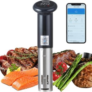 VEVOR Máquina Sous Vide con control de aplicación Bluetooth Wi-Fi Connect, circulación de inmersión de 1200 W, IPX7 impermeable, con control de VEVOR Máquina Sous Vide con control de aplicación Bluetooth Wi-Fi Connect, circulación de inmersión de 1200 W, IPX7 impermeable, con control de