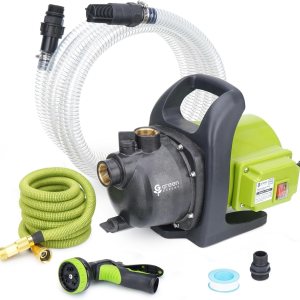 Green Expert – Kits de bomba de pozo poco profundo de 1 HP sistema de riego doméstico, incluye bomba de agua, manguera de entrada de 13 pies, Green Expert – Kits de bomba de pozo poco profundo de 1 HP sistema de riego doméstico, incluye bomba de agua, manguera de entrada de 13 pies,