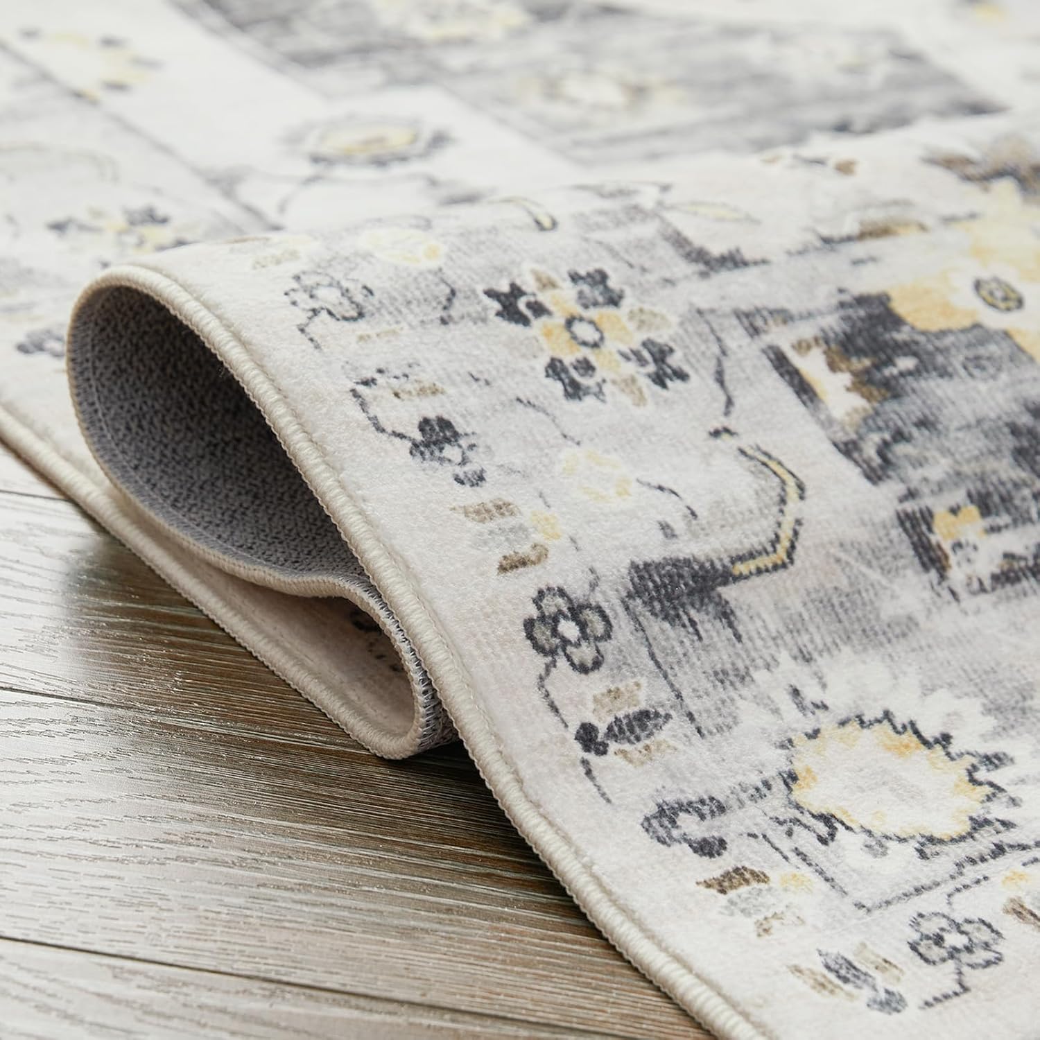 jinchan Alfombra de pasillo lavable de 2 x 7 pies, alfombra para interiores, alfombra vintage con estampado múltiple, alfombra retro, ligera,