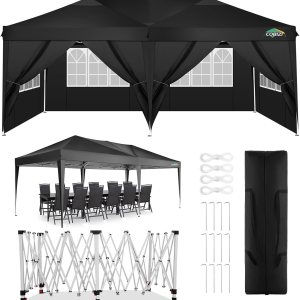 COBIZI Tienda de campaña desplegable de 10 x 20 pulgadas, impermeable, refugio instantáneo comercial, para exteriores, carpa para fiestas, con bolsa COBIZI Tienda de campaña desplegable de 10 x 20 pulgadas, impermeable, refugio instantáneo comercial, para exteriores, carpa para fiestas, con bolsa