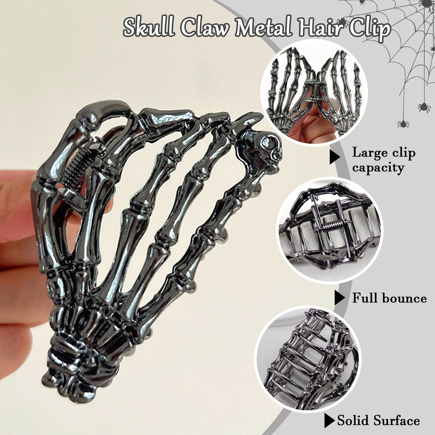 Pinzas de metal para el cabello de esqueleto negro, accesorios para el cabello fino y grueso, pinzas de sujeción fuerte, pinzas antideslizantes para