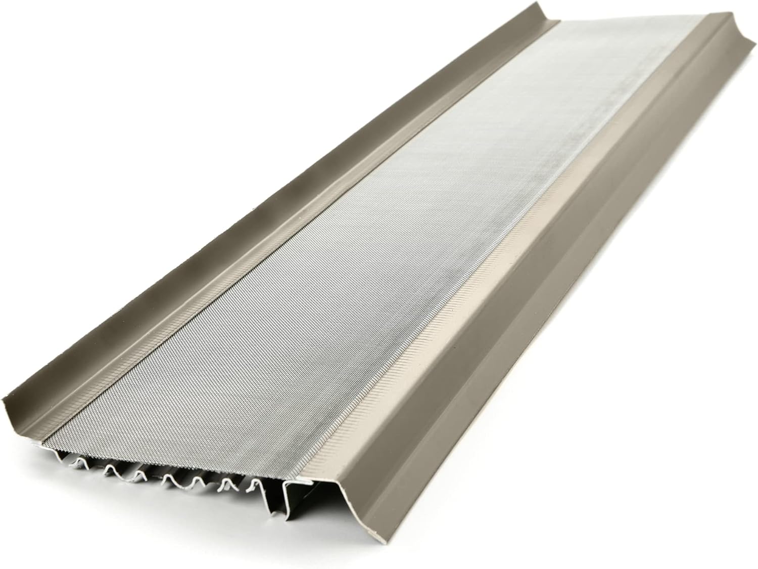 Micromesh 5 pulgadas Gutter Guards Leaf Protection, 100 pies de arcilla, malla de acero inoxidable, cubiertas de canalón de aluminio, protector de