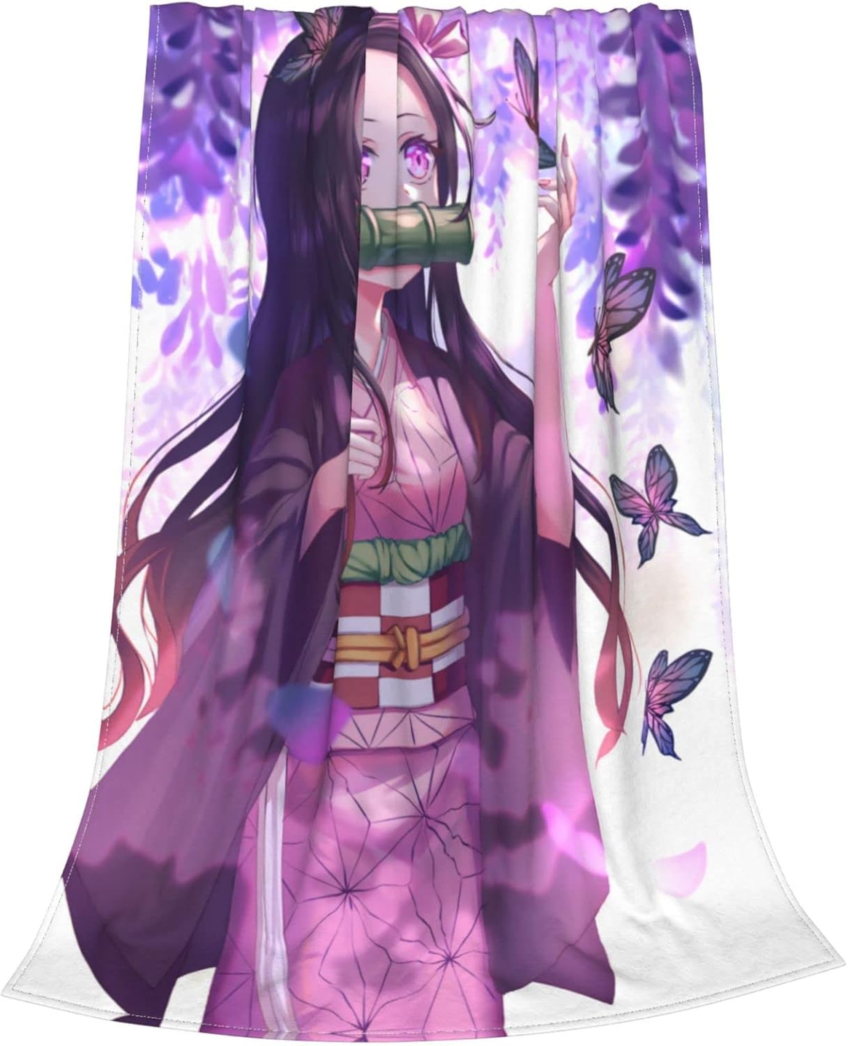 Manta de anime Nezuko  Manta de franela súper suave para sofá, ropa de cama, sala de estar, regalo para niños y adultos 02, 50 x 40 pulgadas