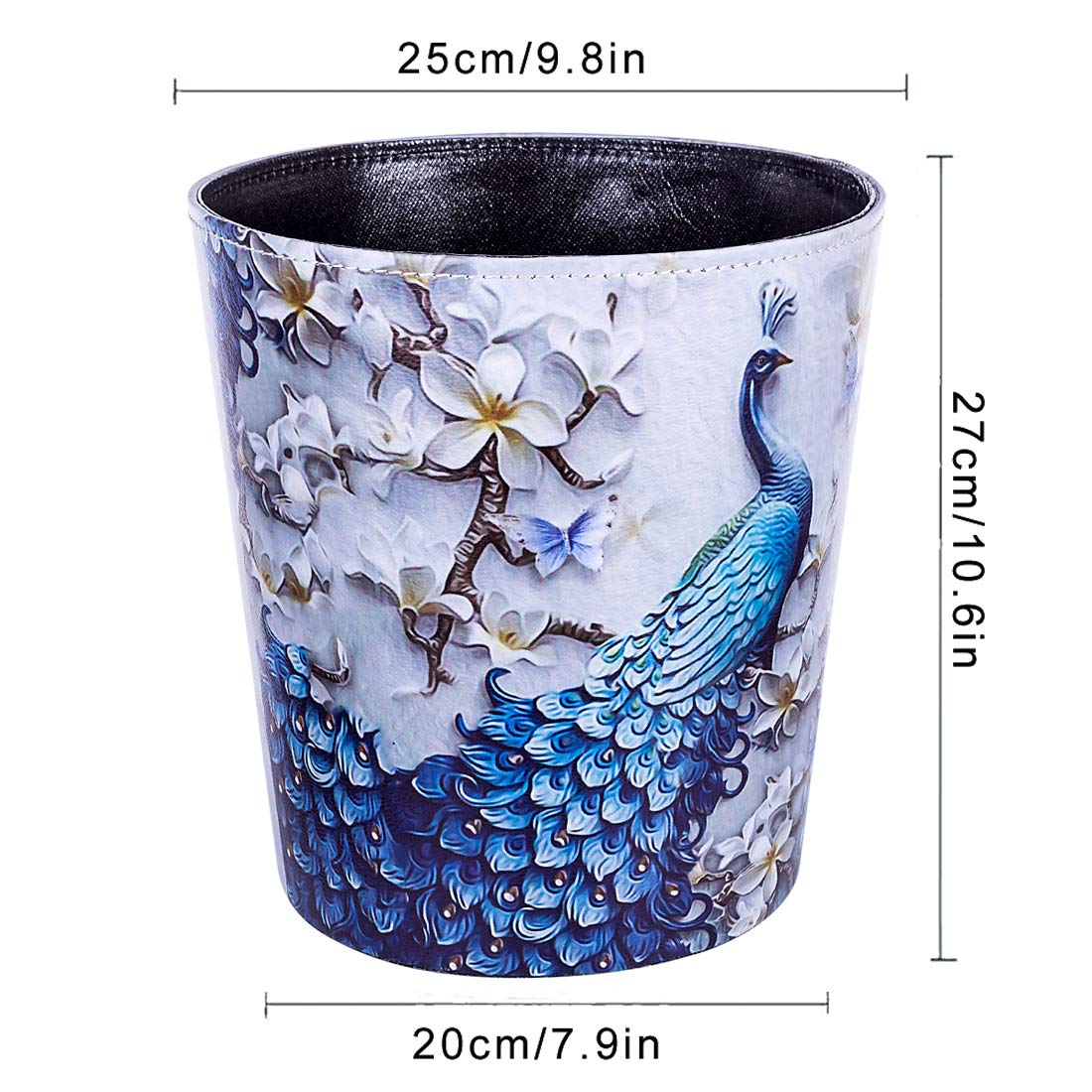 Cubo de basura de piel sintética de 10 litros2.64 galones, decorativo, impermeable, papelera, papelera, para el hogar, oficina, baño