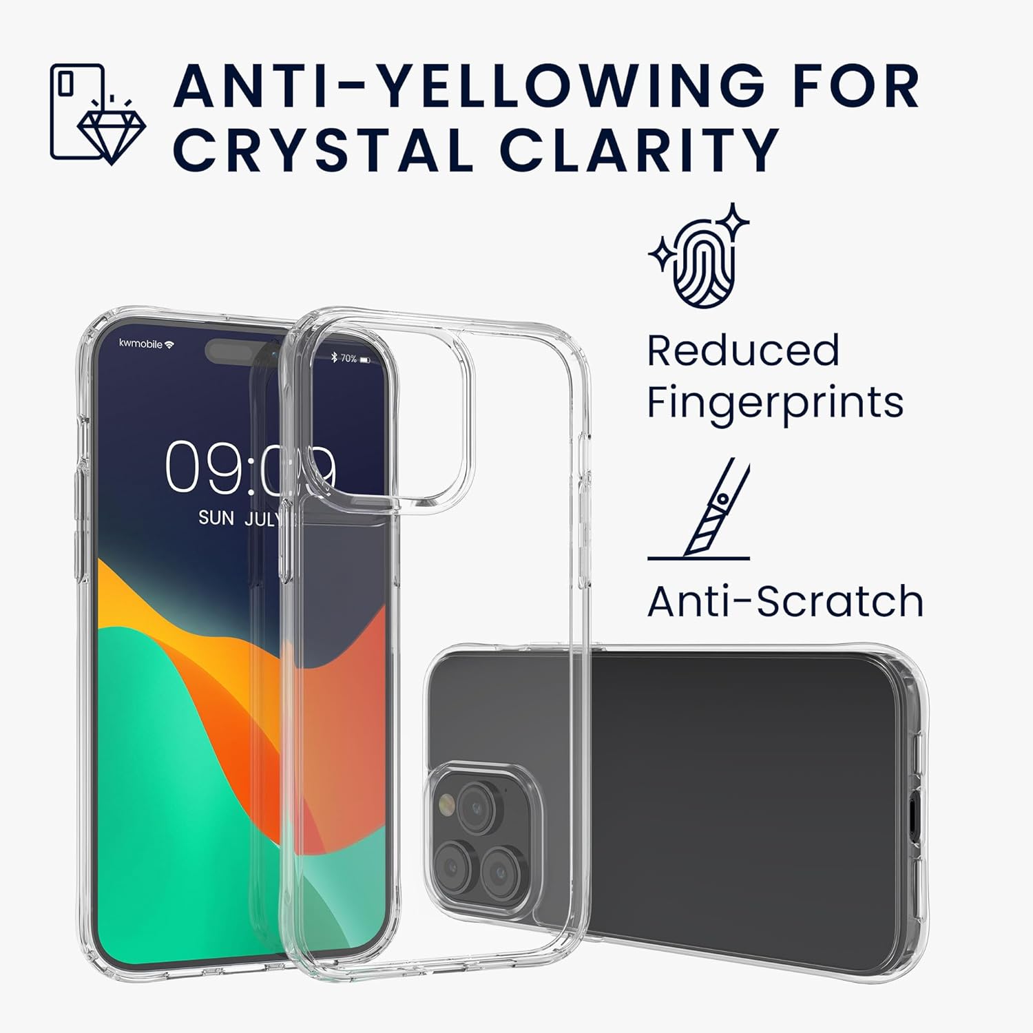 kwmobile Juego de fundas transparentes 5 en 1 compatibles con Apple iPhone 14, incluye protectores de pantalla y cámara, transparente