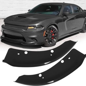 Protector de parachoques delantero compatible con Dodge Charger HellcatSRT 392  Scat PackRT Scat PackGTRT 2015-2021, negro, paquete de 2 Protector de parachoques delantero compatible con Dodge Charger HellcatSRT 392  Scat PackRT Scat PackGTRT 2015-2021, negro, paquete de 2
