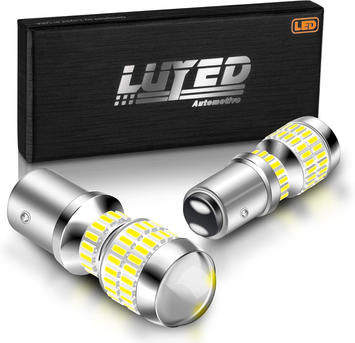 LUYED Nuevo diseño 2 x 1500 lúmenes extremadamente brillantes 1157 4014 78-EX chipsets 1157 2057 2357 7528 bombillas LED, blanco xenón