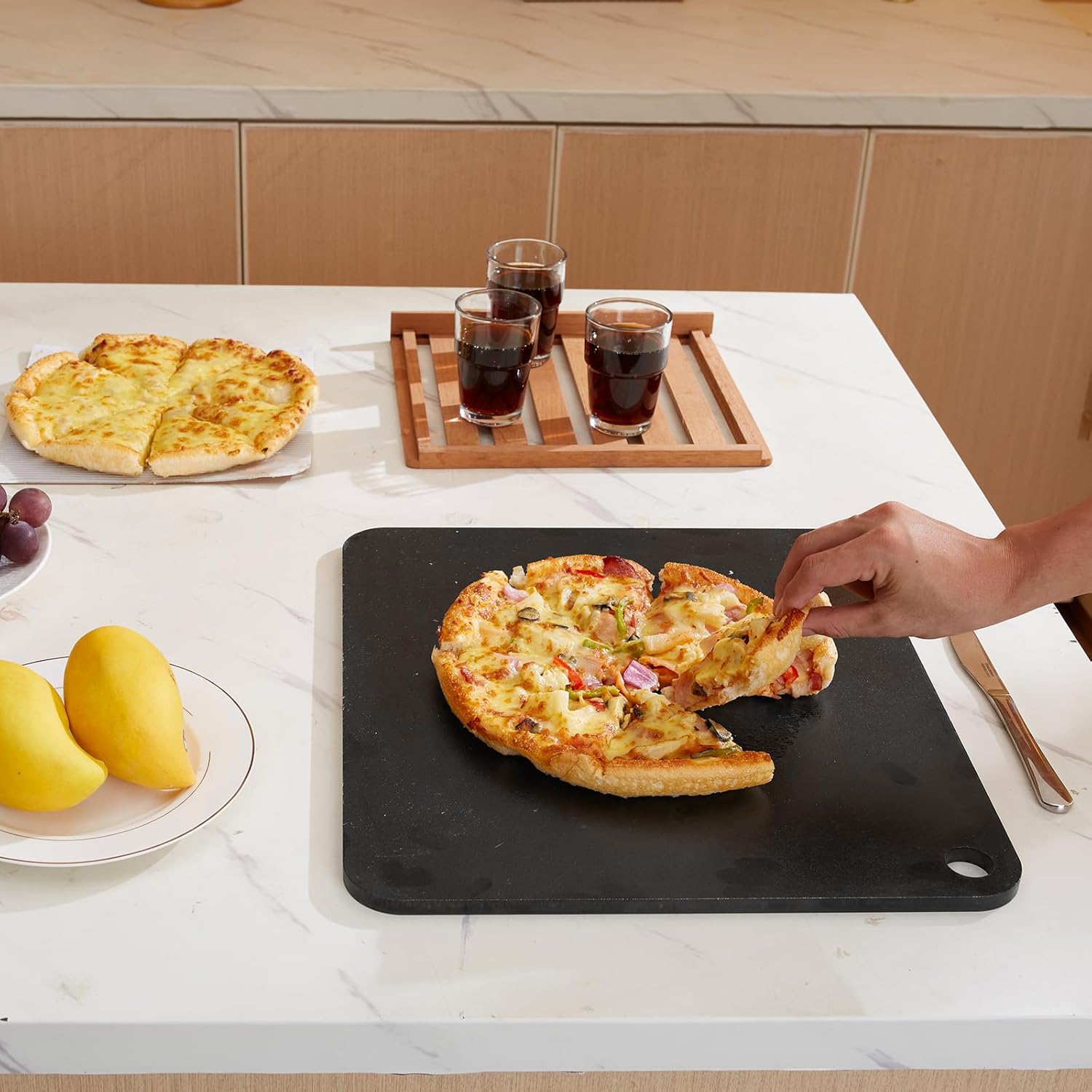 VEVOR Acero para pizza, placa de acero para pizza de 16 x 14.5 x 14 pulgadas para horno, piedra para hornear pizza de acero al carbono previamente
