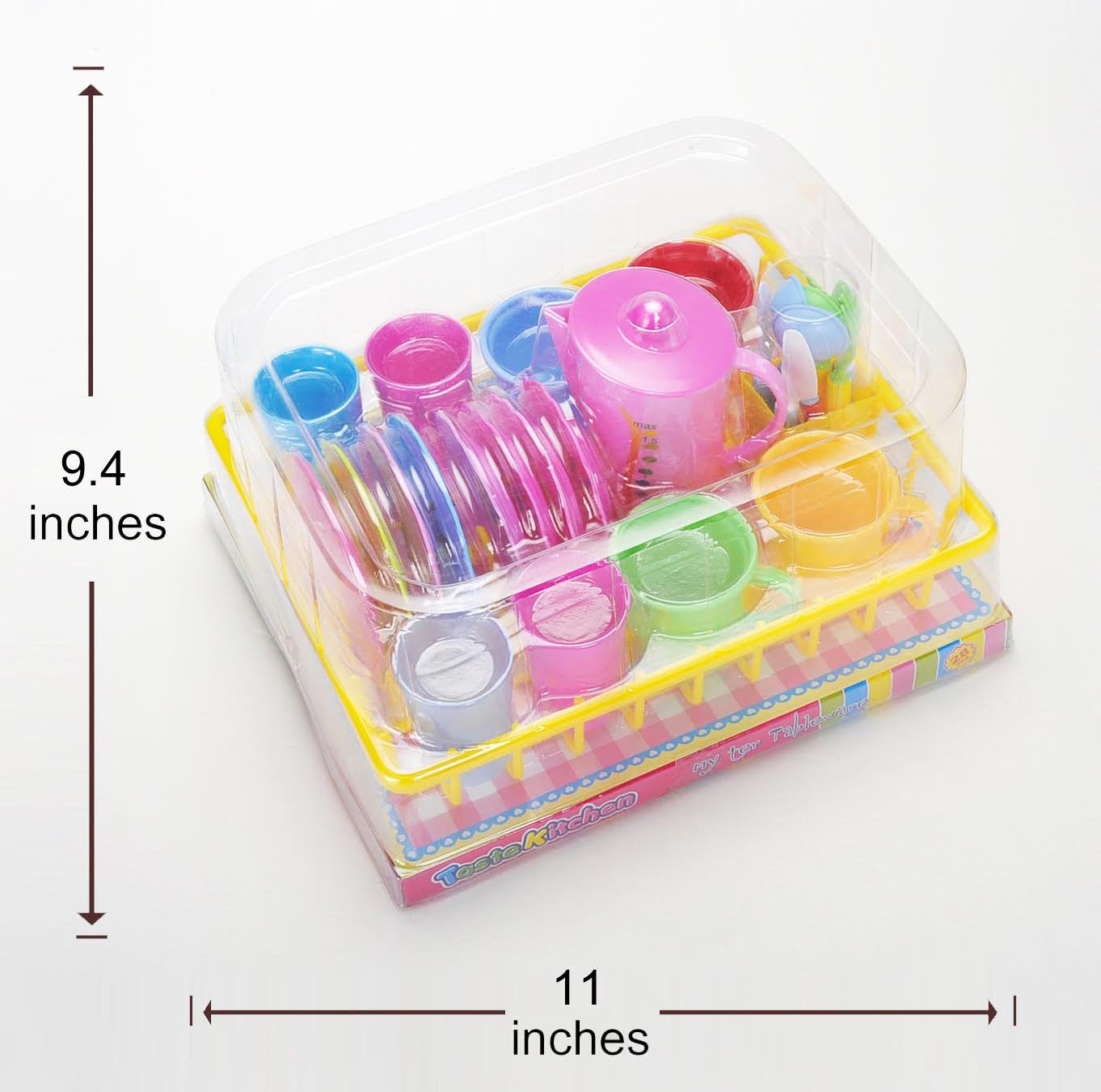 PowerTRC Juego de platos de cocina y té para lavar y secar para niños
