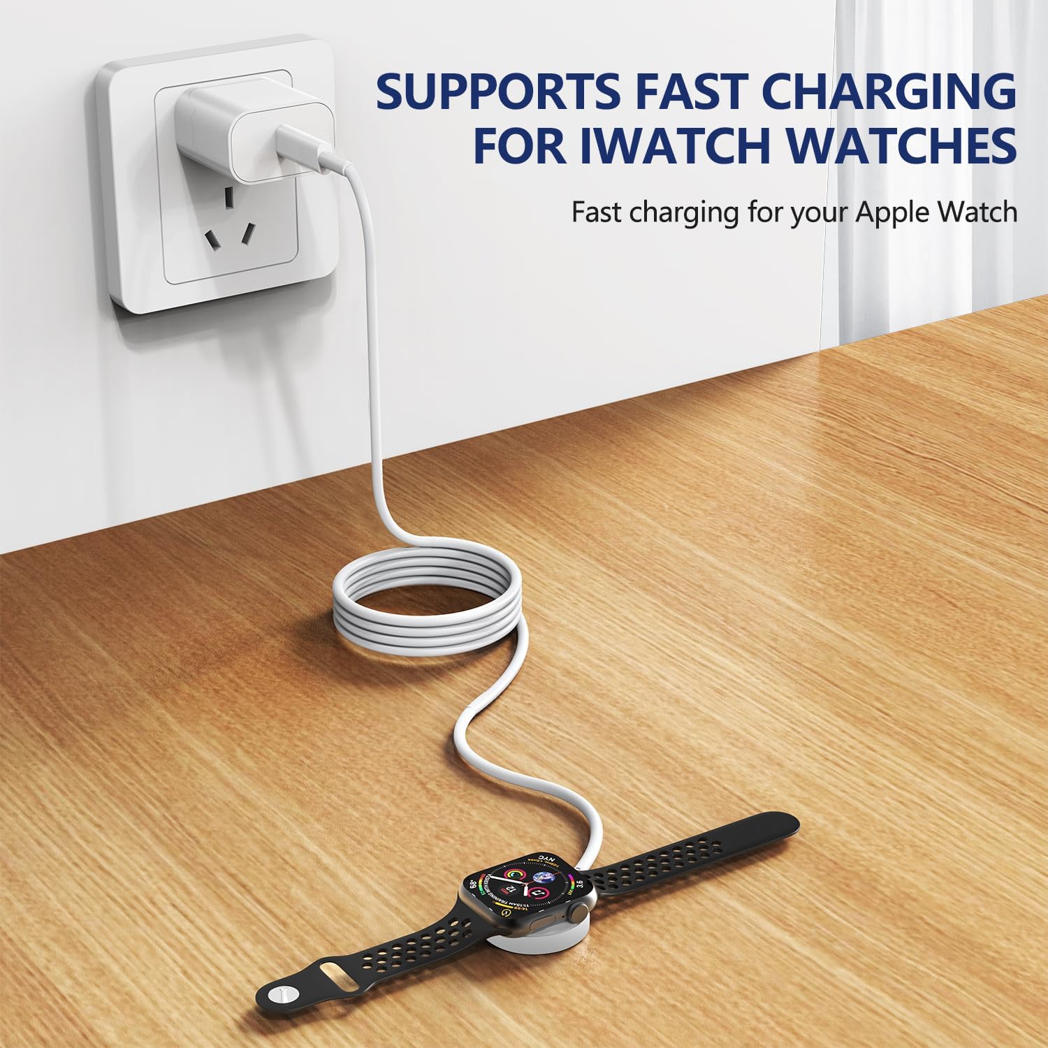 Susnwere Cargador rápido de 5 W para cargadores de Apple Watch con bloque de cargador de 20 W, USB C magnético para i-Watch, cable de carga rápida