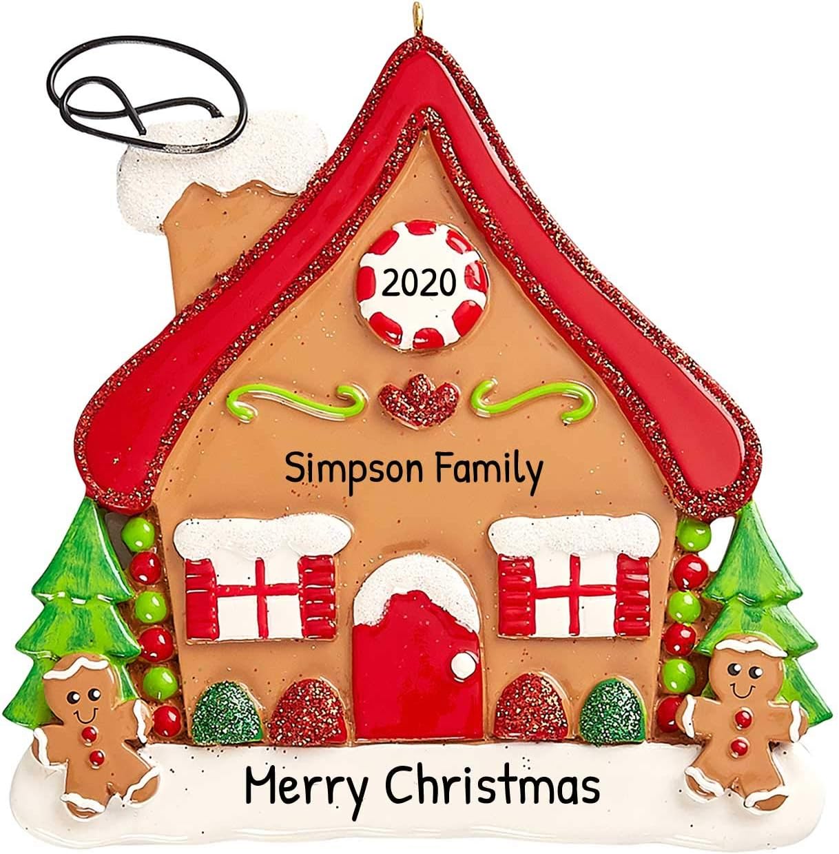 Adorno personalizado de casa de jengibre 2024  Colgante de pared de casa de jengibre  Adornos de casa de jengibre para árbol de Navidad  Casa de