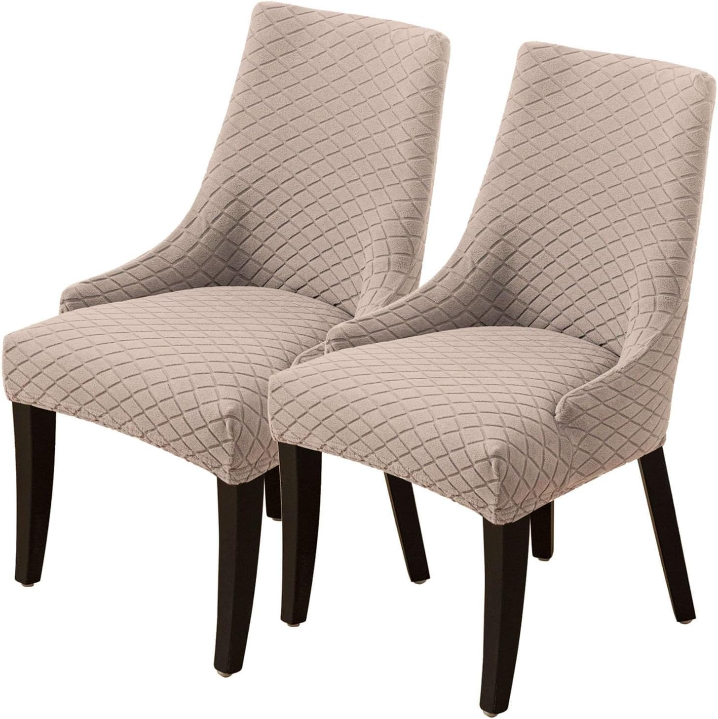 Funda elástica para silla lateral con respaldo de ala, de jacquard sin brazos, fundas para sillas de cocina, comedor, fundas protectoras lavables