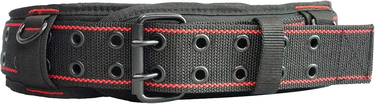 MELOTOUGH 1 paquete de cinturón de herramientas con anillo en D y hebilla de rodillo de metal doble resistente y duradera, cintura ajustable + 1