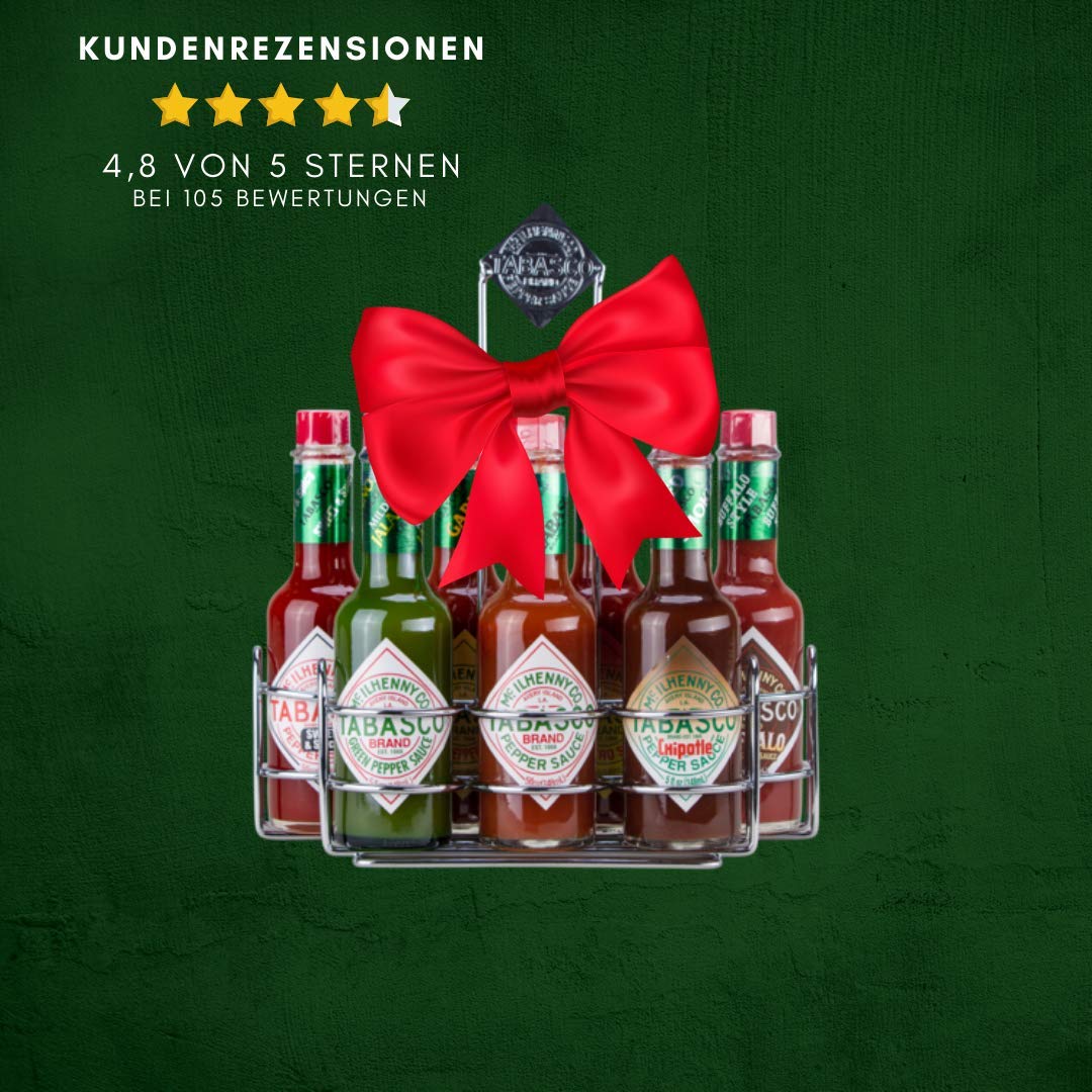 TABASCO Carrito cromado para salsa de pimienta con 7 familias de sabores