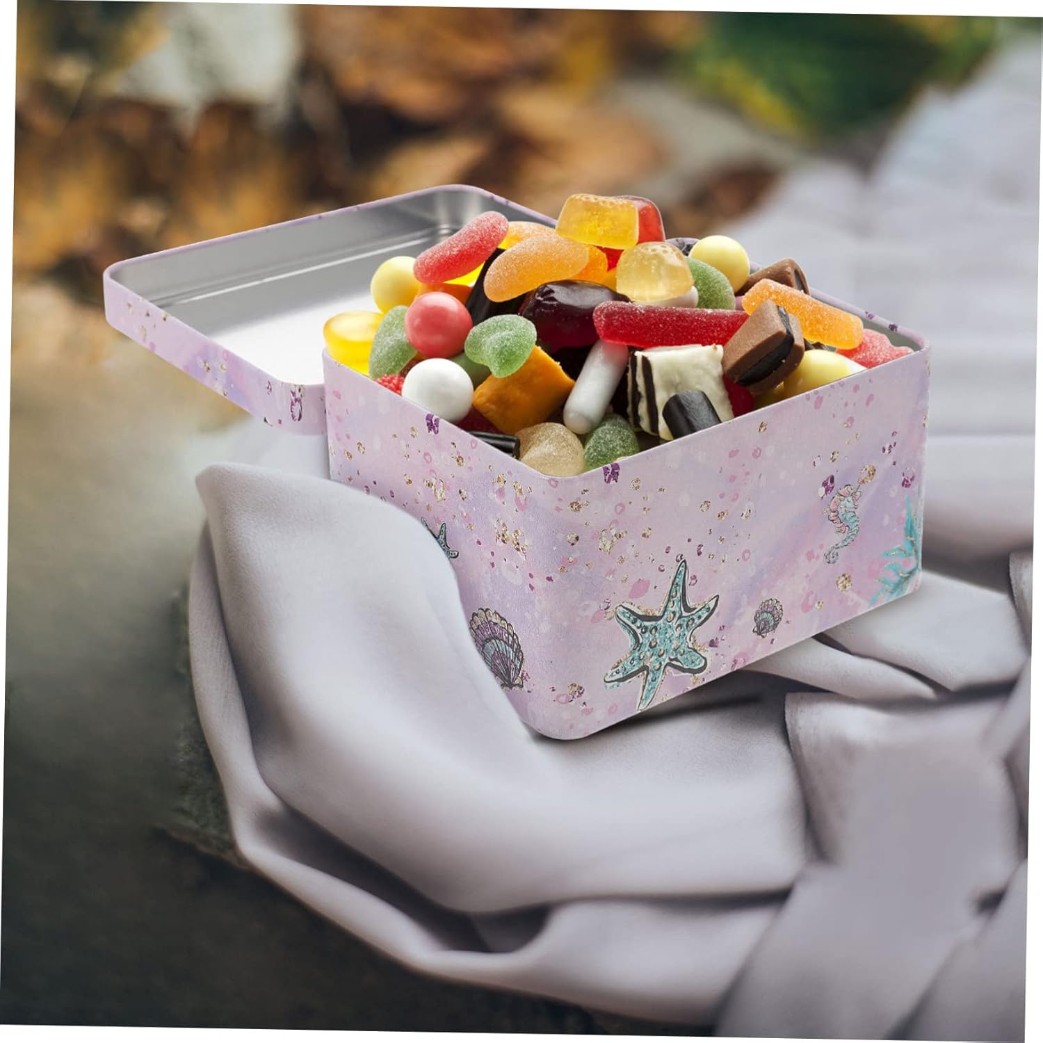 DOITOOL Caja de latas de galletas Caja de dulces Joyería Hierro Café Polvo Viaje Decoración de Boda