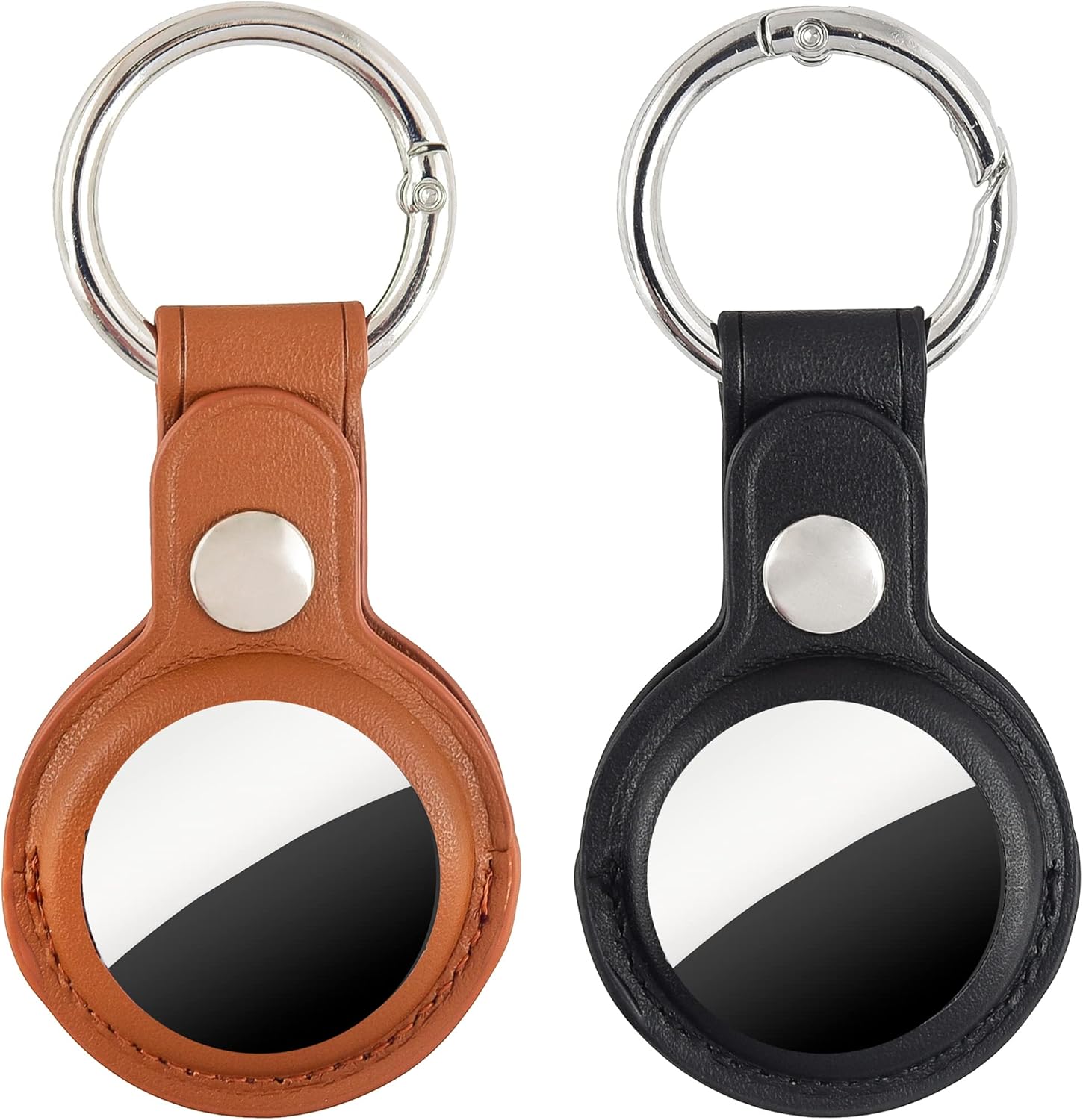 Native Pup Collar para perro Airtag (paquete de 2) (anillo en D negromarrón)