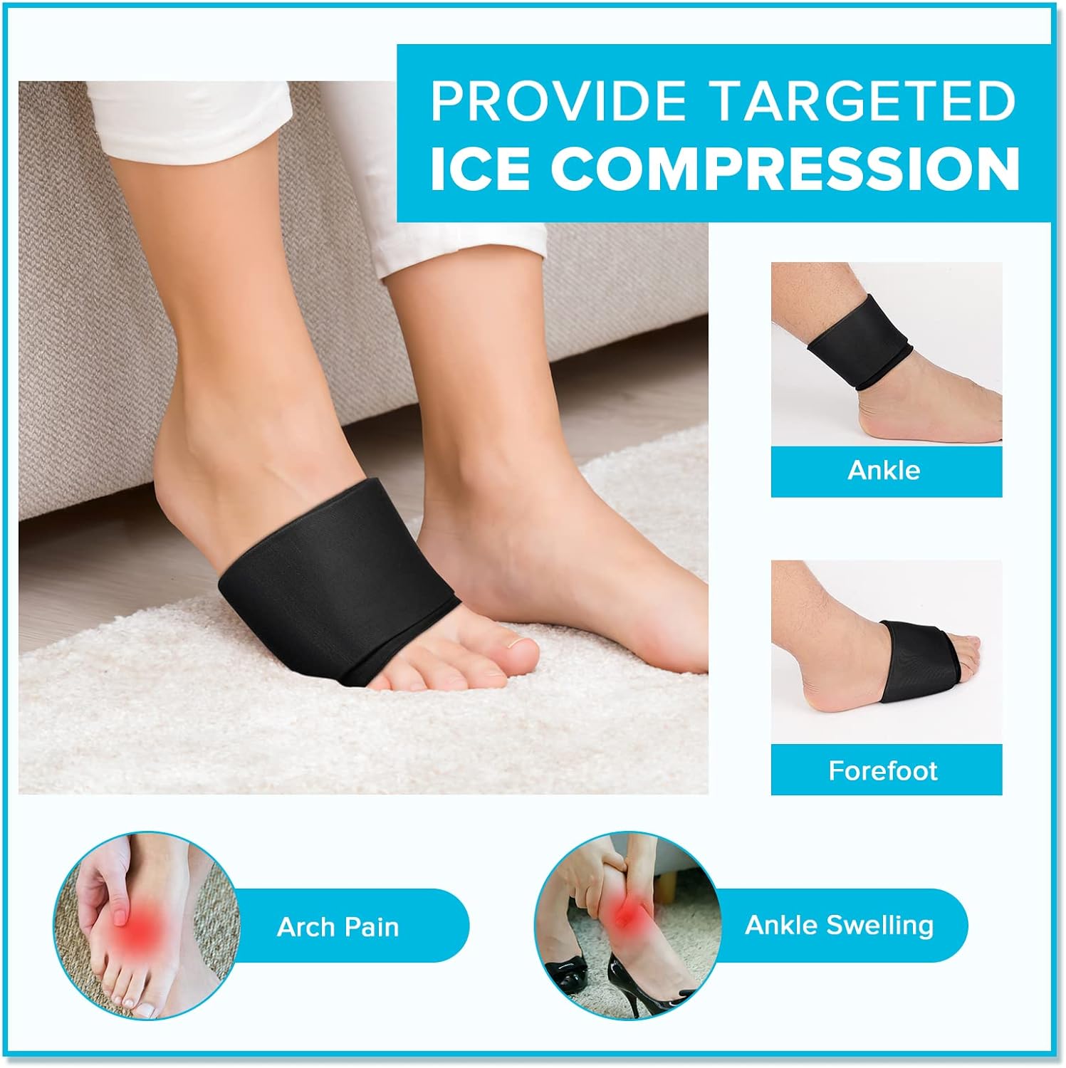 Bolsa de hielo de muñeca para alivio del túnel carpiano, 2 paquetes de gel de terapia caliente y fría, paquete frío para lesiones en la mano,
