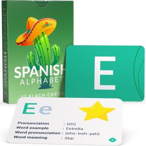 Briston Tarjetas flash del alfabeto español 27 recursos educativos de aprendizaje de idiomas con imágenes para palabras de memoria Juego divertido Briston Tarjetas flash del alfabeto español 27 recursos educativos de aprendizaje de idiomas con imágenes para palabras de memoria Juego divertido