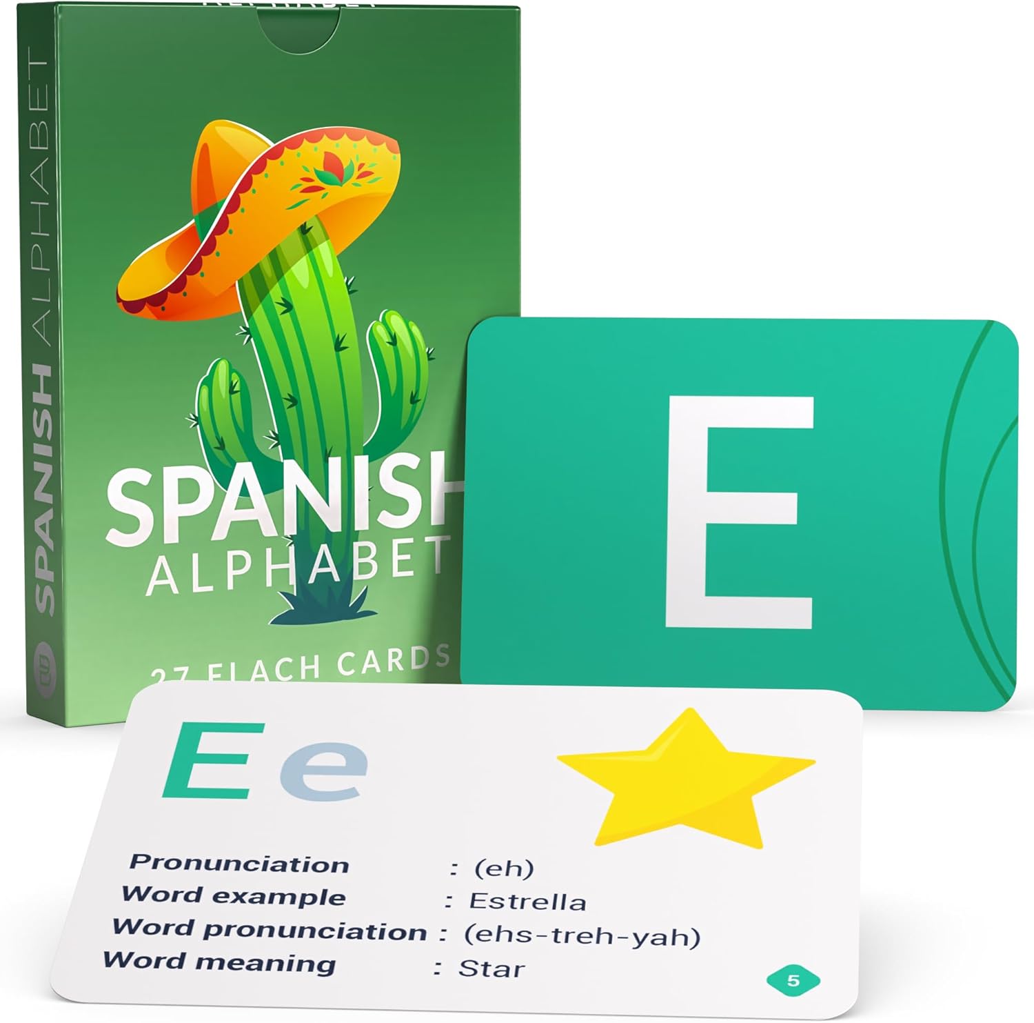 Briston Tarjetas flash del alfabeto español  27 recursos educativos de aprendizaje de idiomas con imágenes para palabras de memoria  Juego divertido