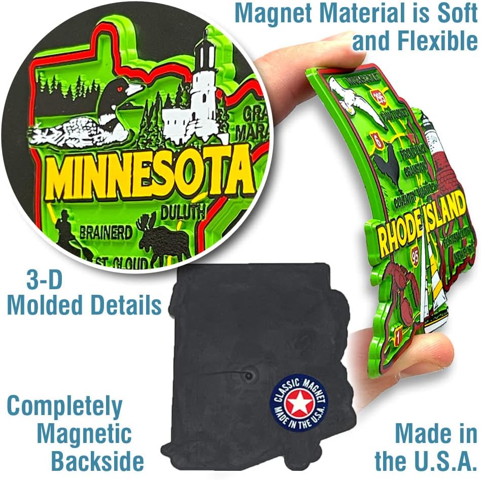 Imán colorido de Kansas de Classic Magnets, 3.3 x 2.4 pulgadas, recuerdos coleccionables fabricados en los Estados Unidos