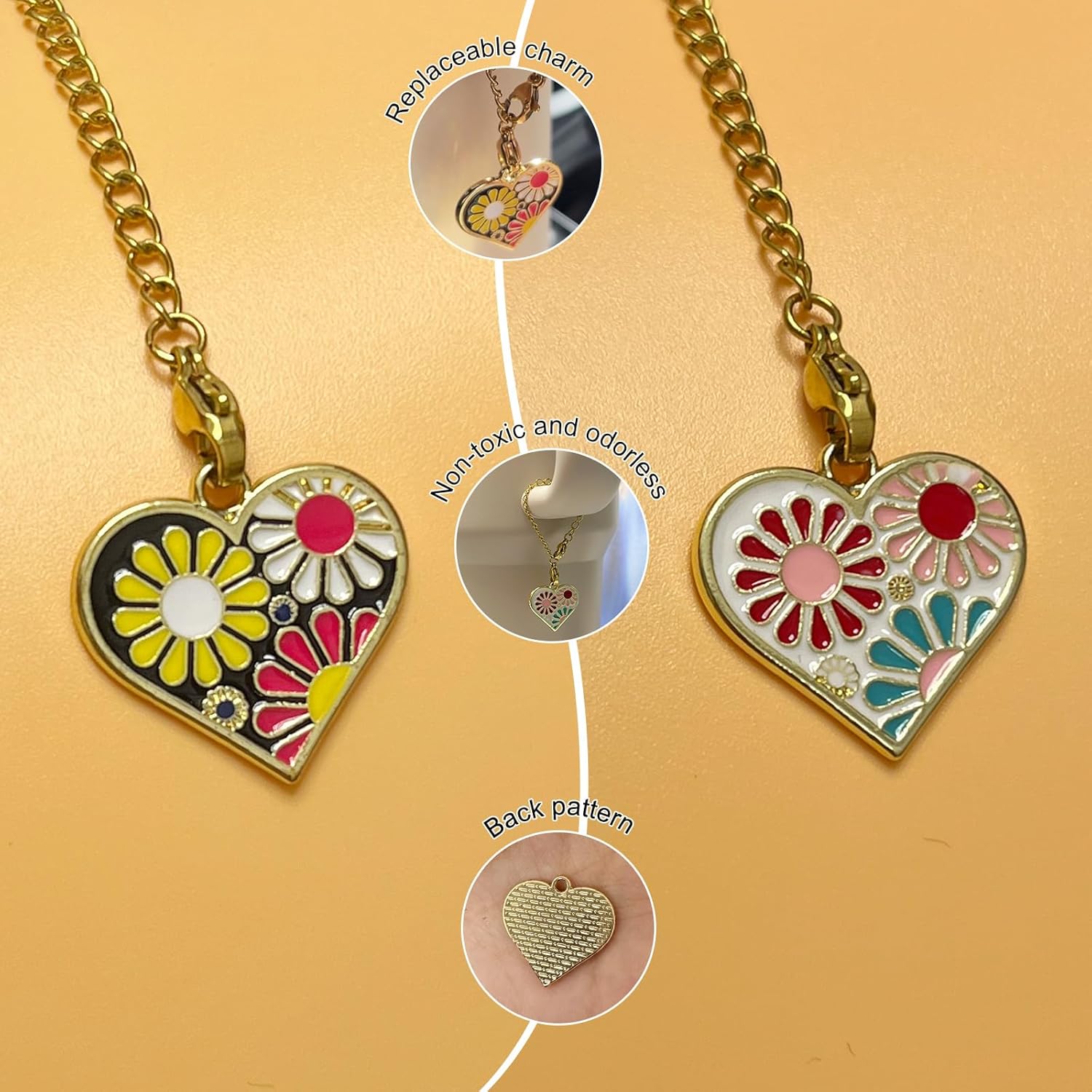 CIZULFY Abalorio para accesorios de copa Stanley, 2 dijes de corazón para StanleySimple ModernYeti Cup con asa, Stanley Cup Charms para Stanley