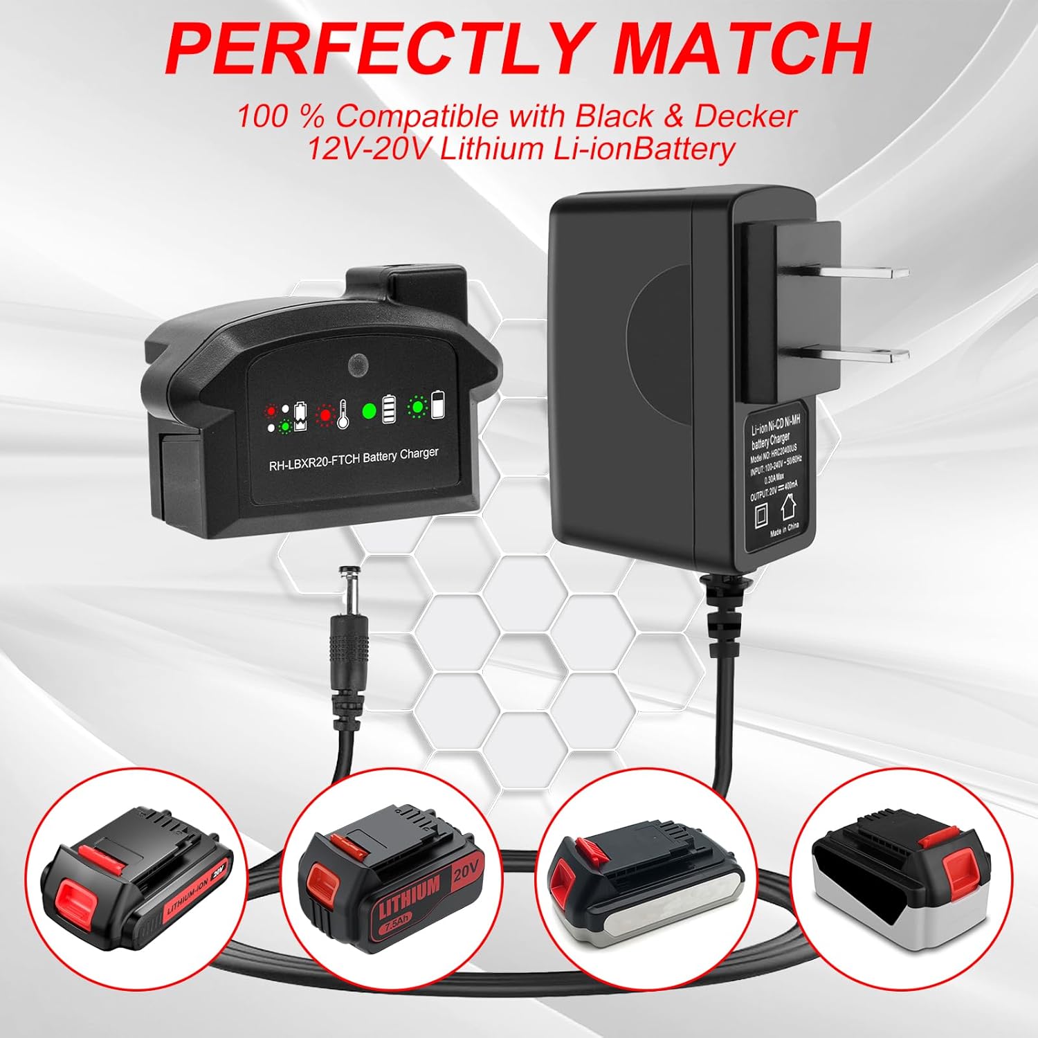 POWTREE LBXR20 – Batería de repuesto para herramientas inalámbricas Black and Decker de 20 V máx. Batería de litio LB20 LBX20 LBXR2020-OPE LBX4020